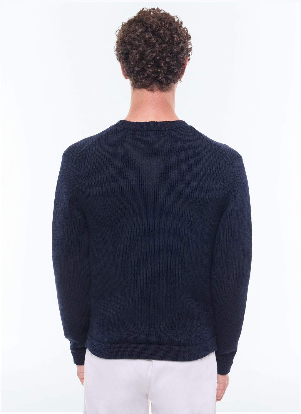 Pull Col Rond Logo Fursac En Intarsia - Marine