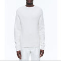 Maglione a coste inglesi e punto fantasia sulle maniche - Ecru