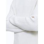 Maglione a coste inglesi e punto fantasia sulle maniche - Ecru