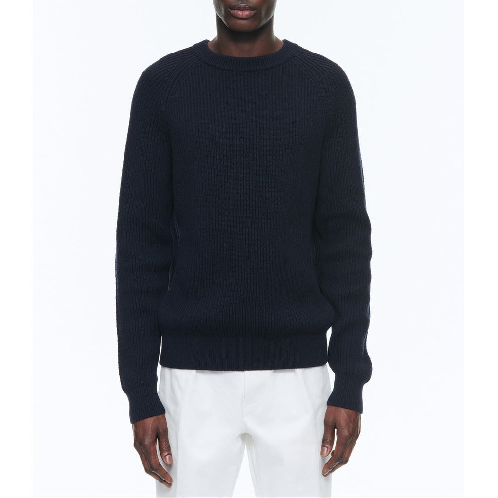 Certified Cotton And Wool Sweater - Navy Blue