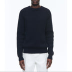 Certified Cotton And Wool Sweater - Navy Blue