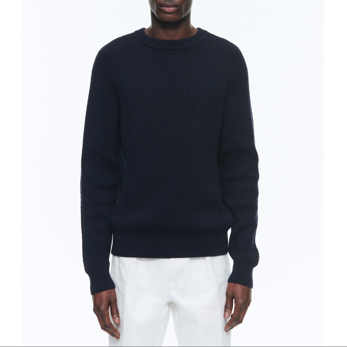 Certified Cotton And Wool Sweater - Navy Blue