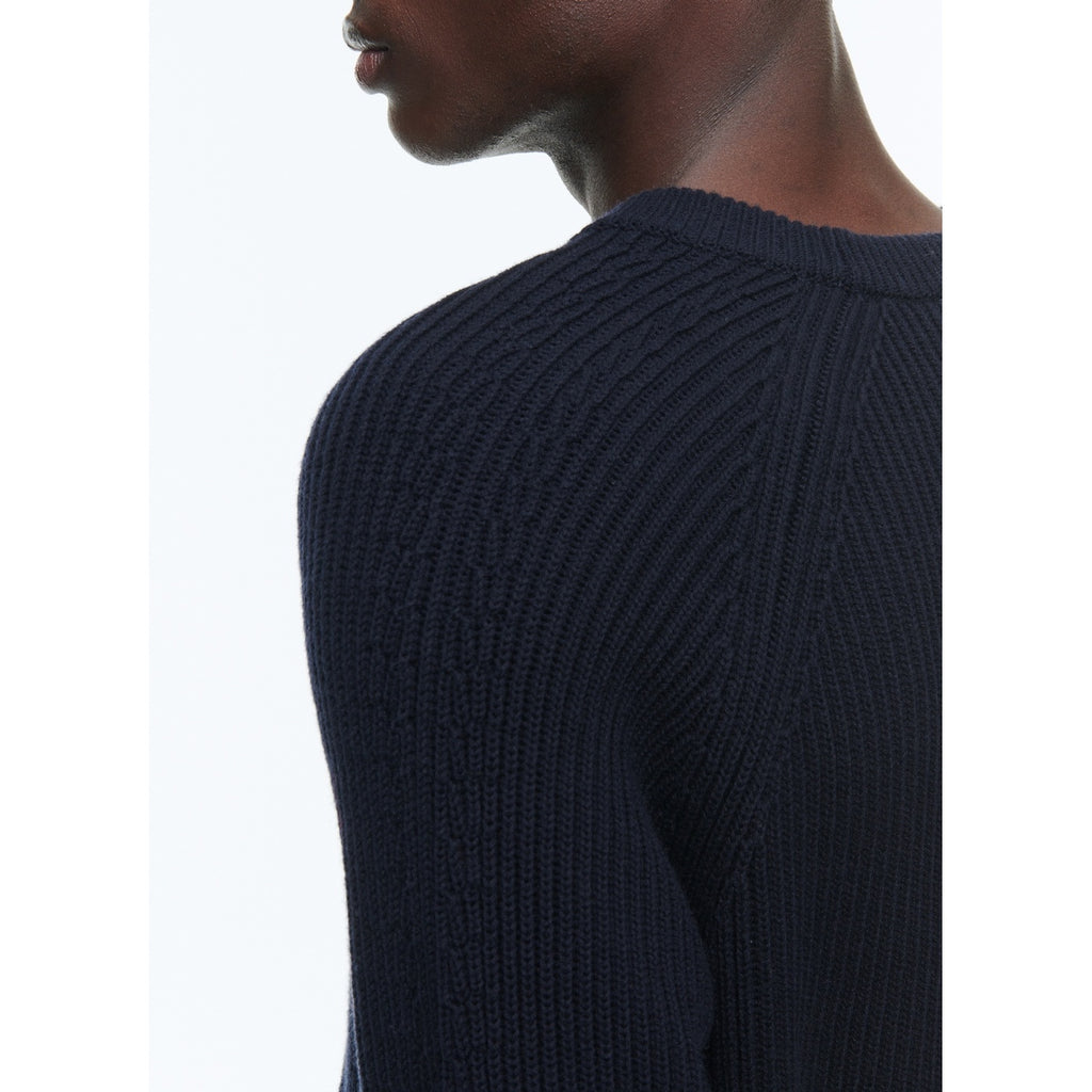 Certified Cotton And Wool Sweater - Navy Blue