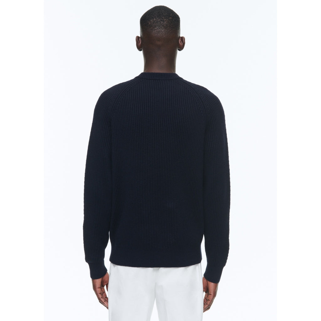 Certified Cotton And Wool Sweater - Navy Blue