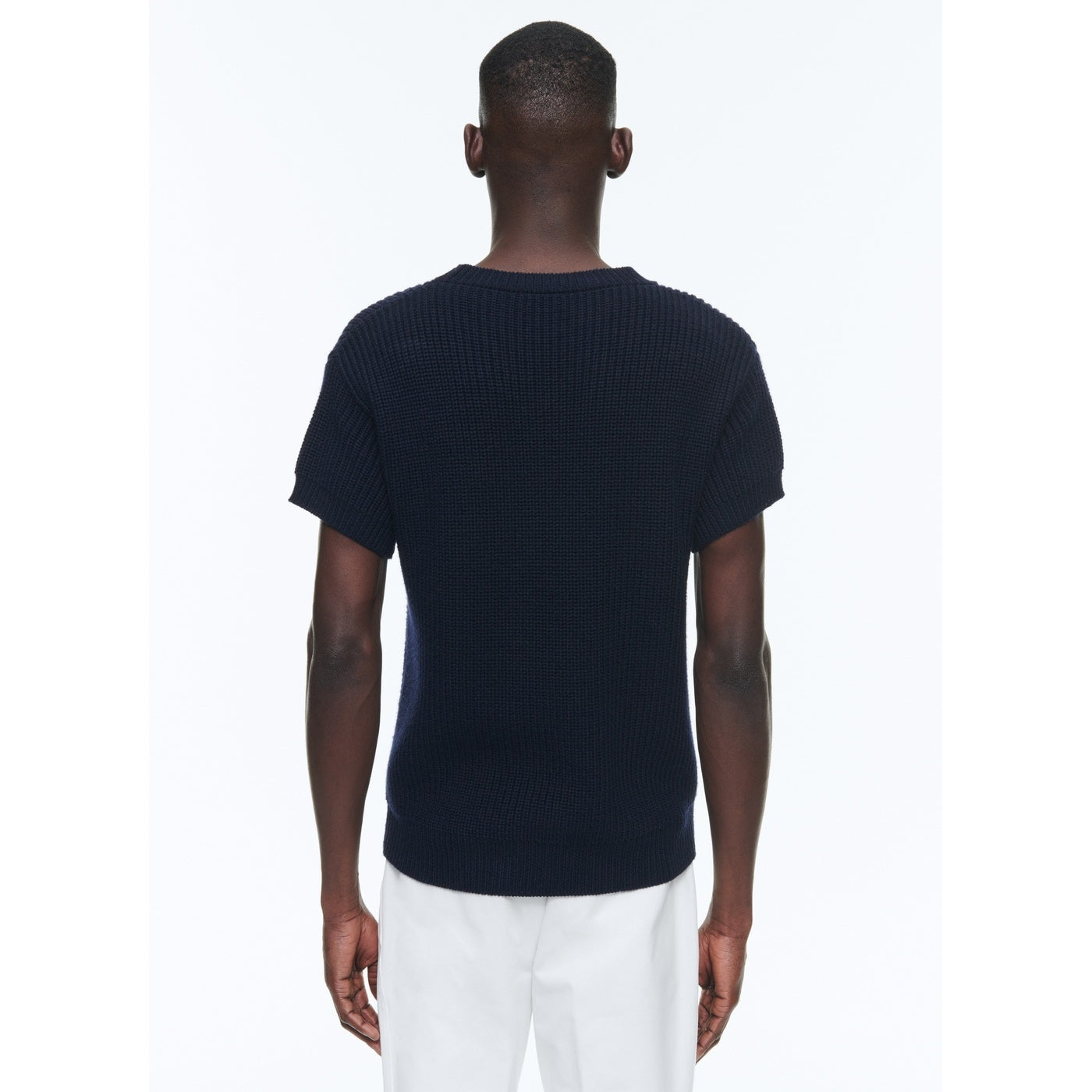 Jersey De Canalé De Lana Y Algodón - Azul Marino