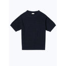 Pull À Côtes En Laine Et Coton - Bleu Marine