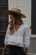 Blouse Brodée Cathy - Blanche