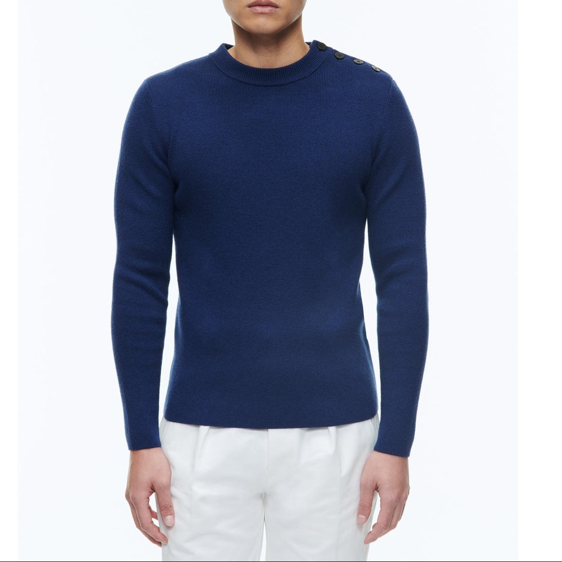 Fursac - Pull En Coton Et Laine Certifiée - Bleu Foncé