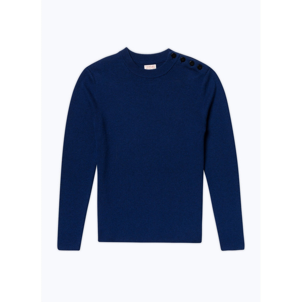 Fursac - Pull En Coton Et Laine Certifiée - Bleu Foncé