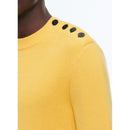 Pull Marin À Côtes Boutons Épaule - Jaune Paille