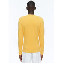 Pull Marin À Côtes Boutons Épaule - Jaune Paille