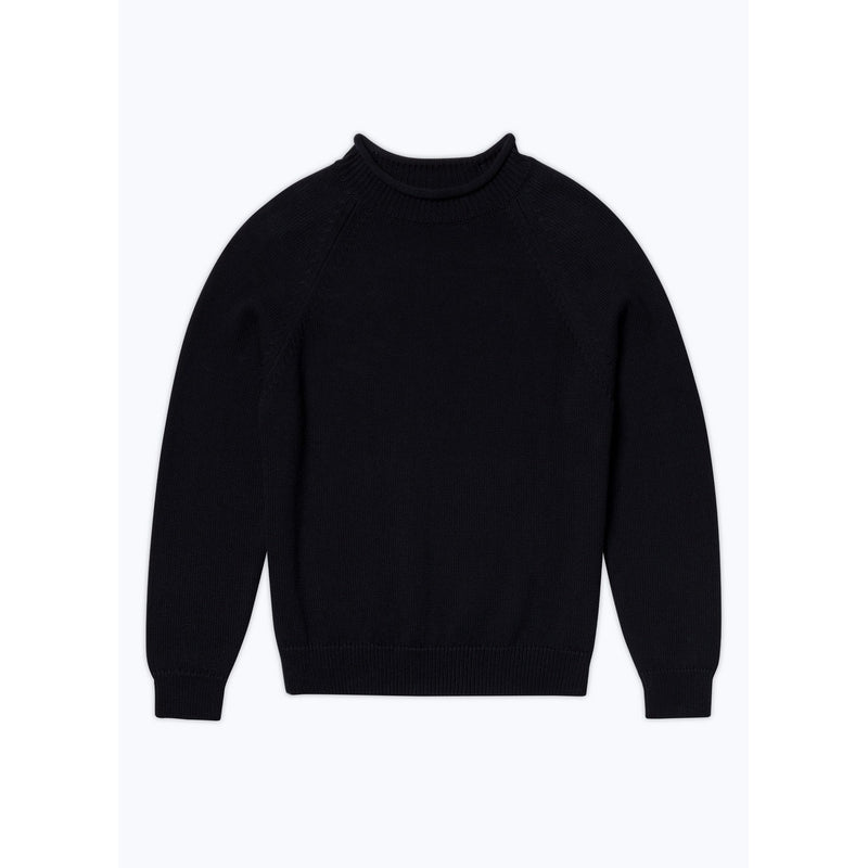 Fursac - Pull À Col Roulotté En Coton - Bleu Marine