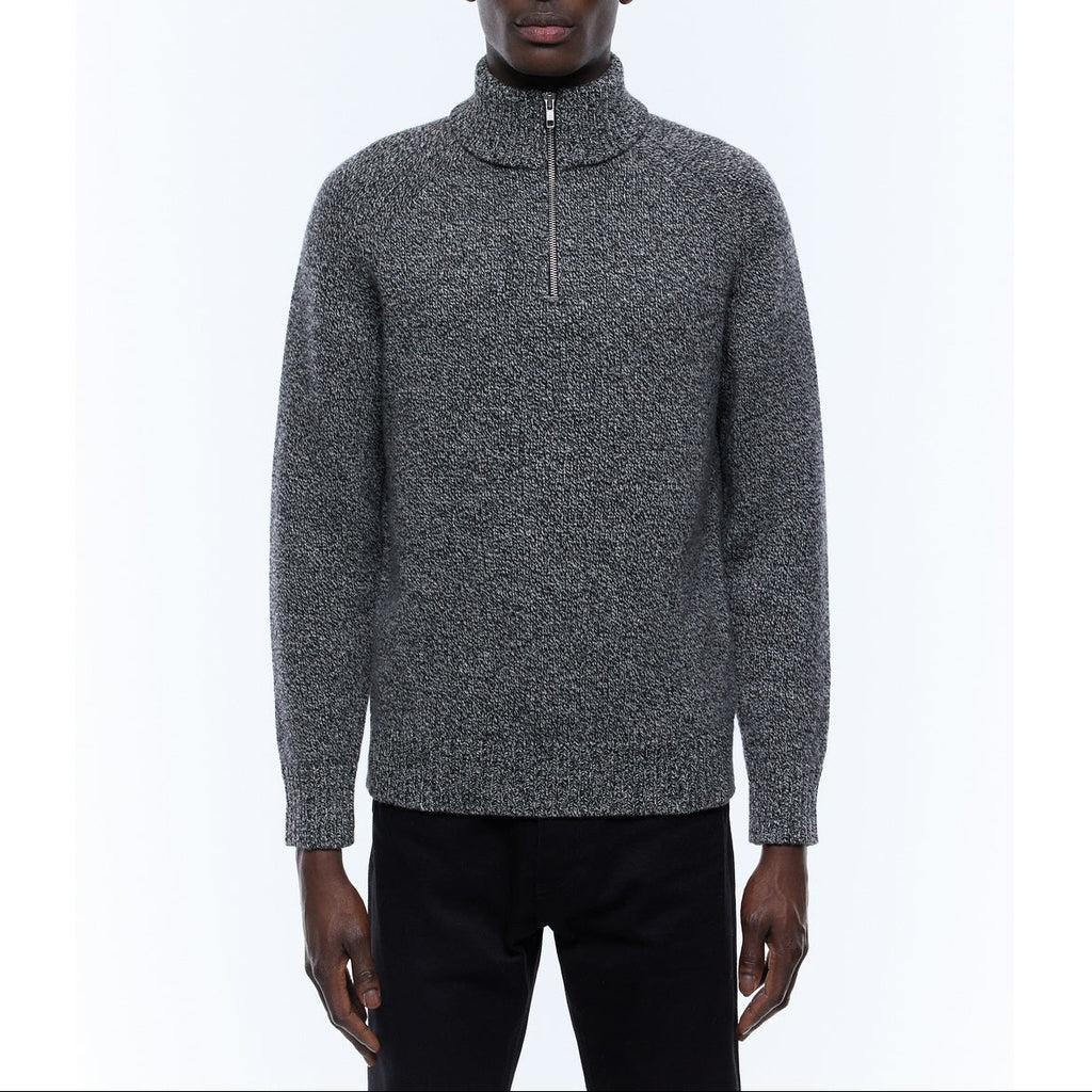 Certified Wool Trucker Neck Sweater - Heather Gray