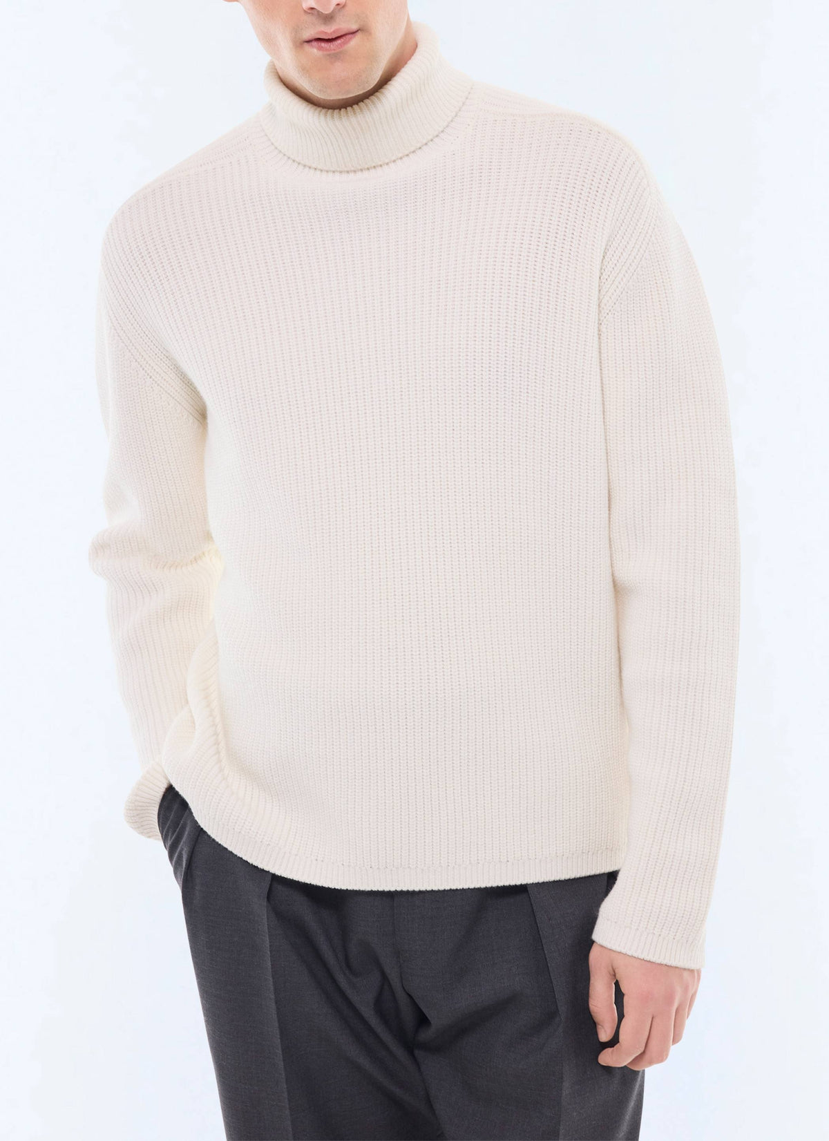 Pull Col Roulé Épais - Écru