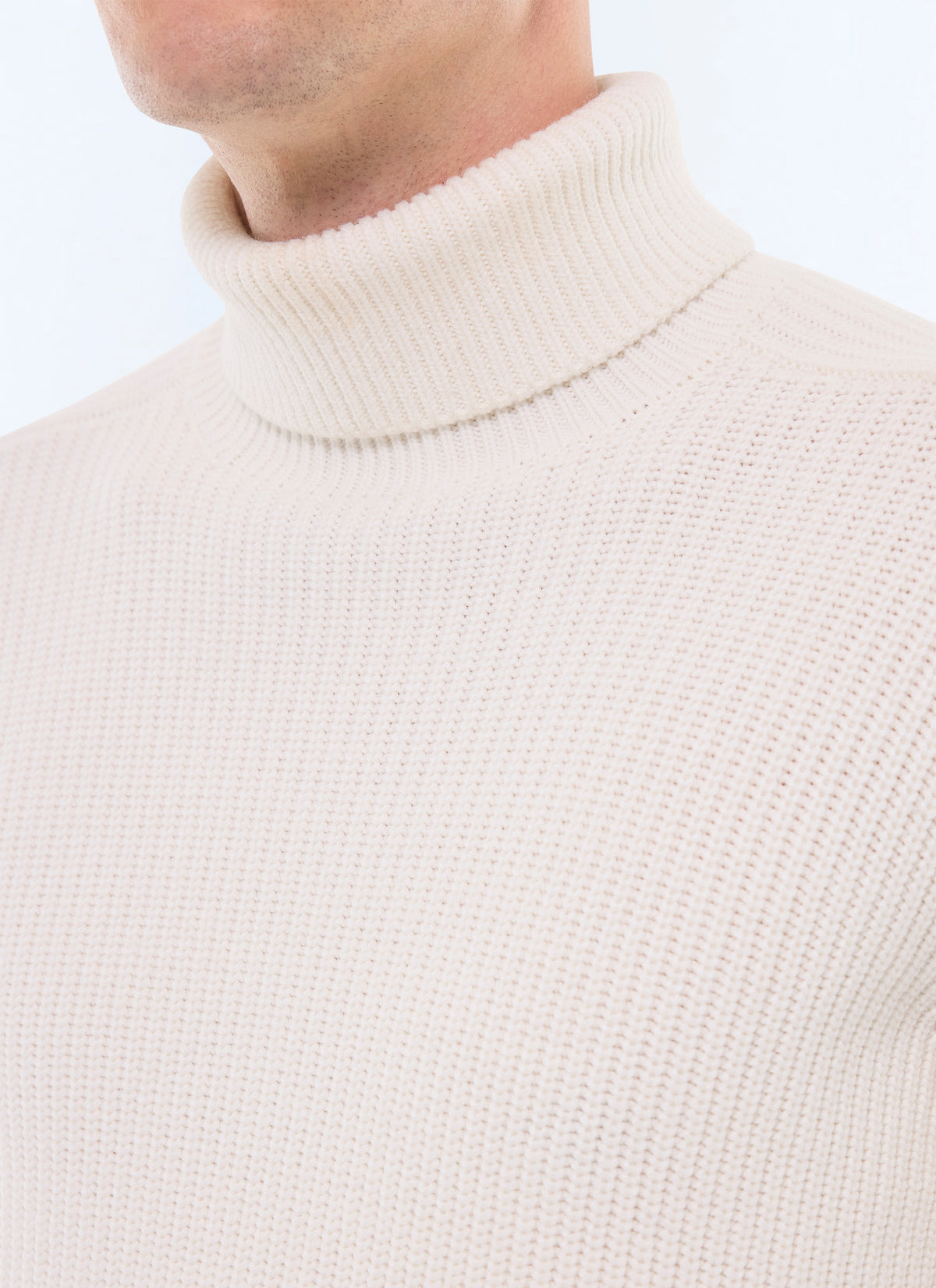 Pull Col Roulé Épais - Écru