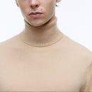 Jersey De Lana Y Cashmere Con Cuello Alto - Beige