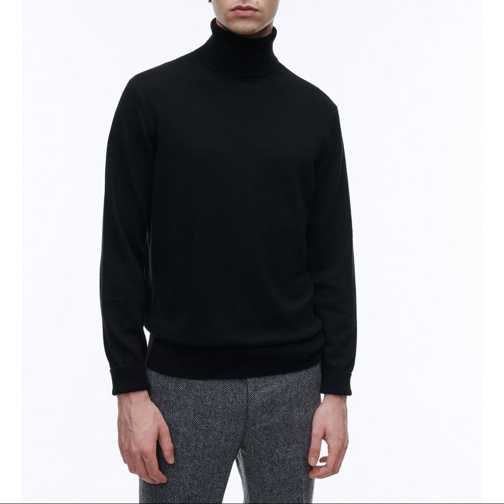 Turtleneck Wool And Cashmere Sweater - Black