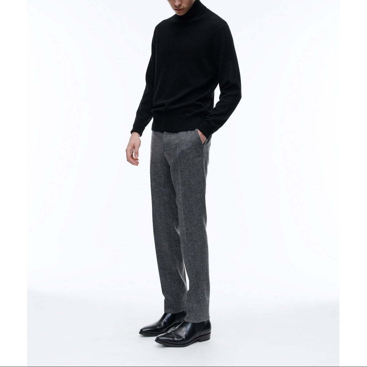 Turtleneck Wool And Cashmere Sweater - Black