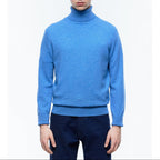 Turtleneck Wool And Cashmere Sweater - Blue