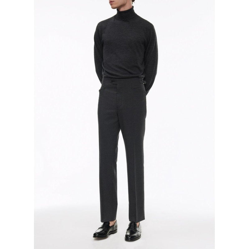 Pull Col Roulé Gris En Laine Mérinos - Gris