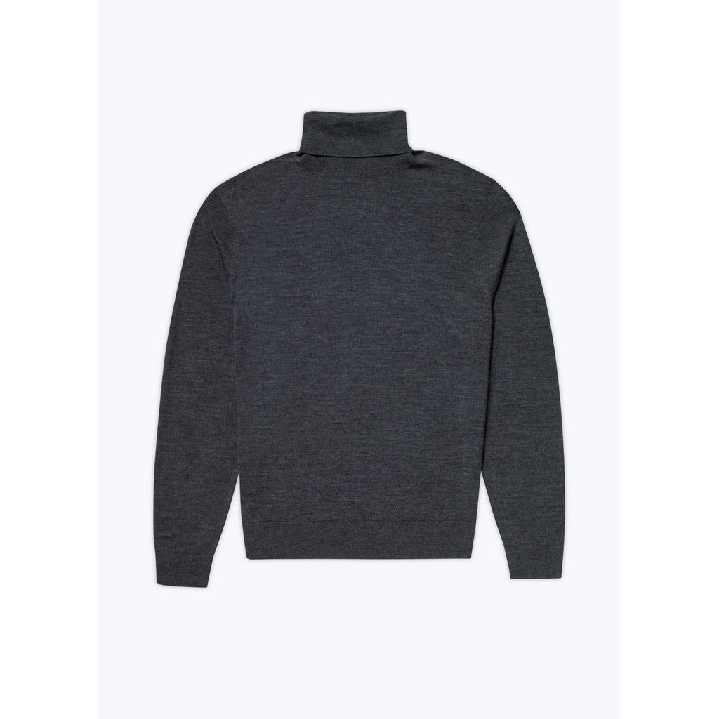 Fursac - Pull Col Roulé Gris En Laine Mérinos - Gris