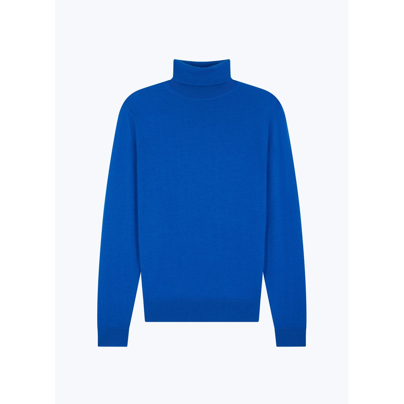 Fursac - Pull Fin À Col Roulé En Laine Mérinos - Bleu