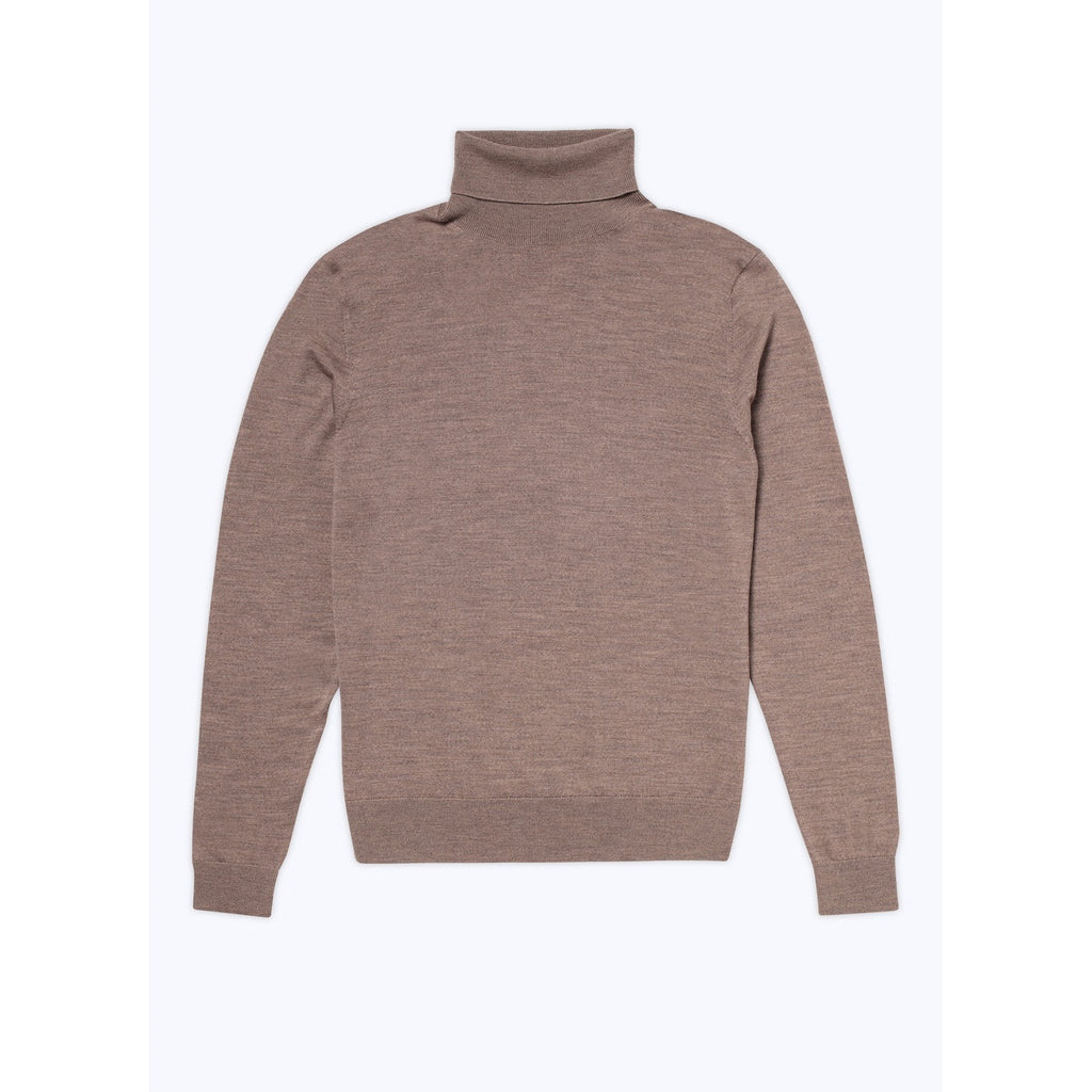 Fursac - Pull Col Roulé Mérinos Taupe 16Gg - Taupe
