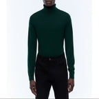 Fine Turtleneck Sweater In Merino Wool - Fir Green