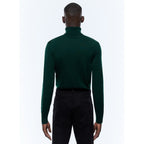 Fine Turtleneck Sweater In Merino Wool - Fir Green