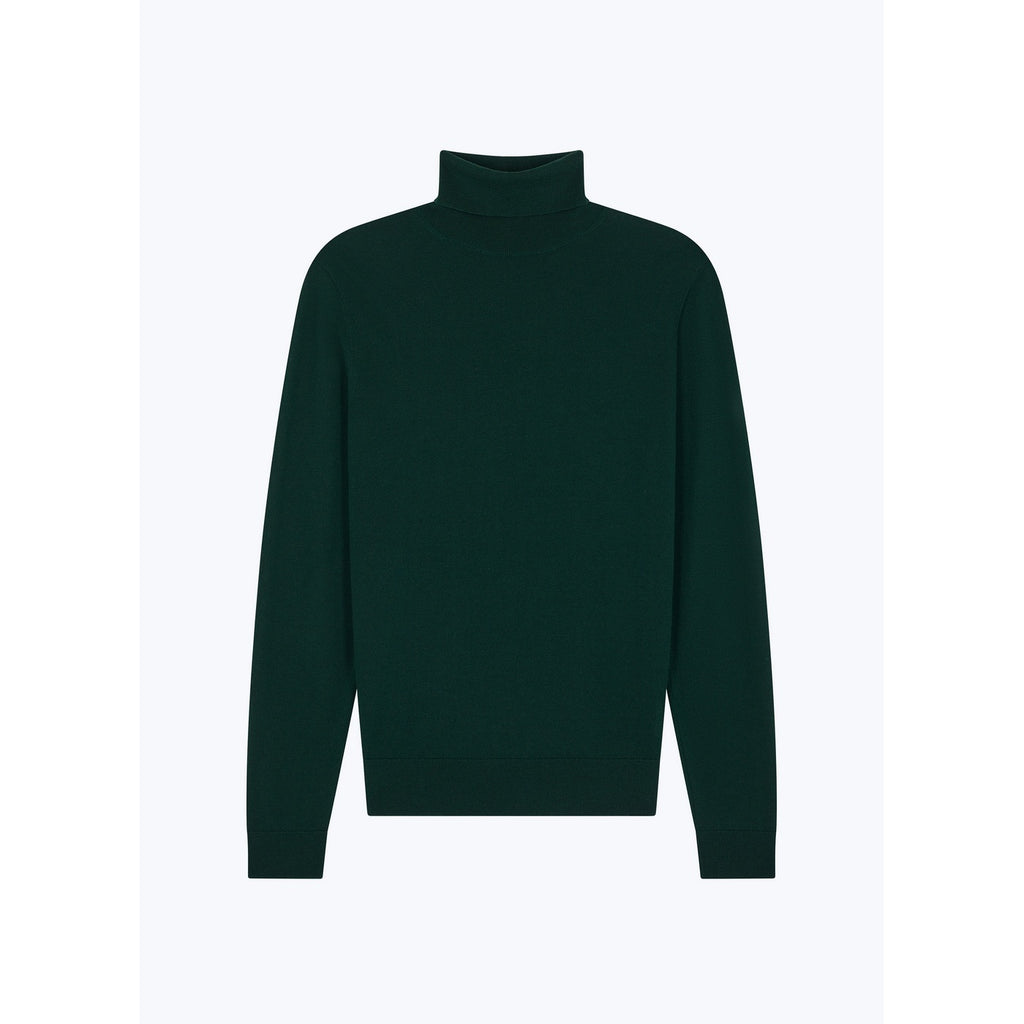 Fine Turtleneck Sweater In Merino Wool - Fir Green