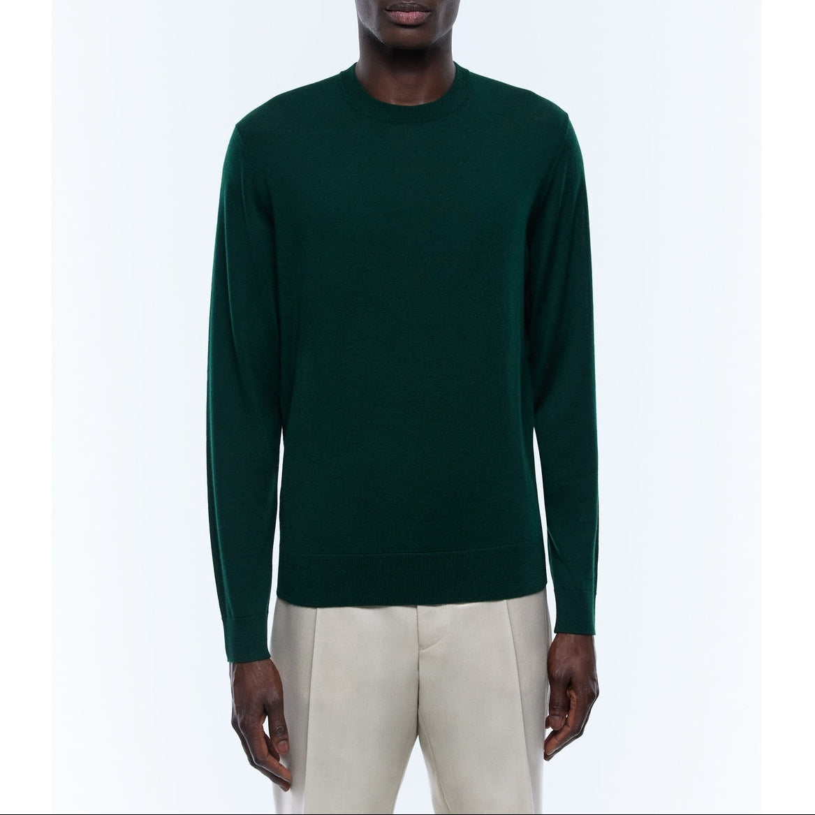 Pull En Laine Mérinos - Vert Sapin