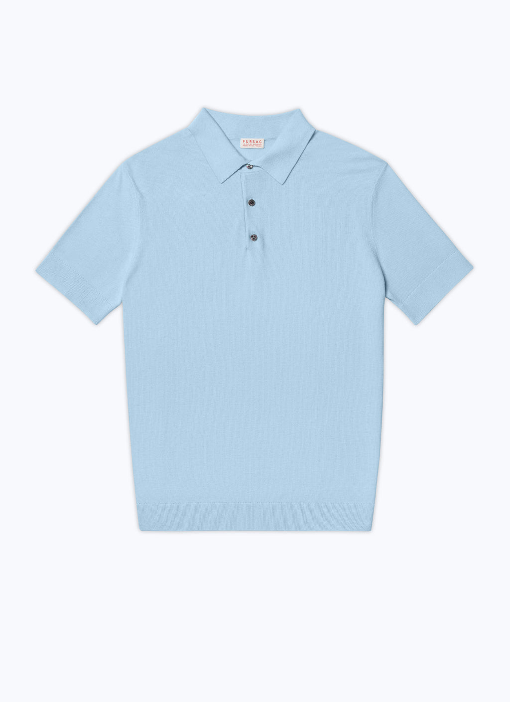 Polo Manches Courtes En Maille Point De Riz - Bleu Pastel