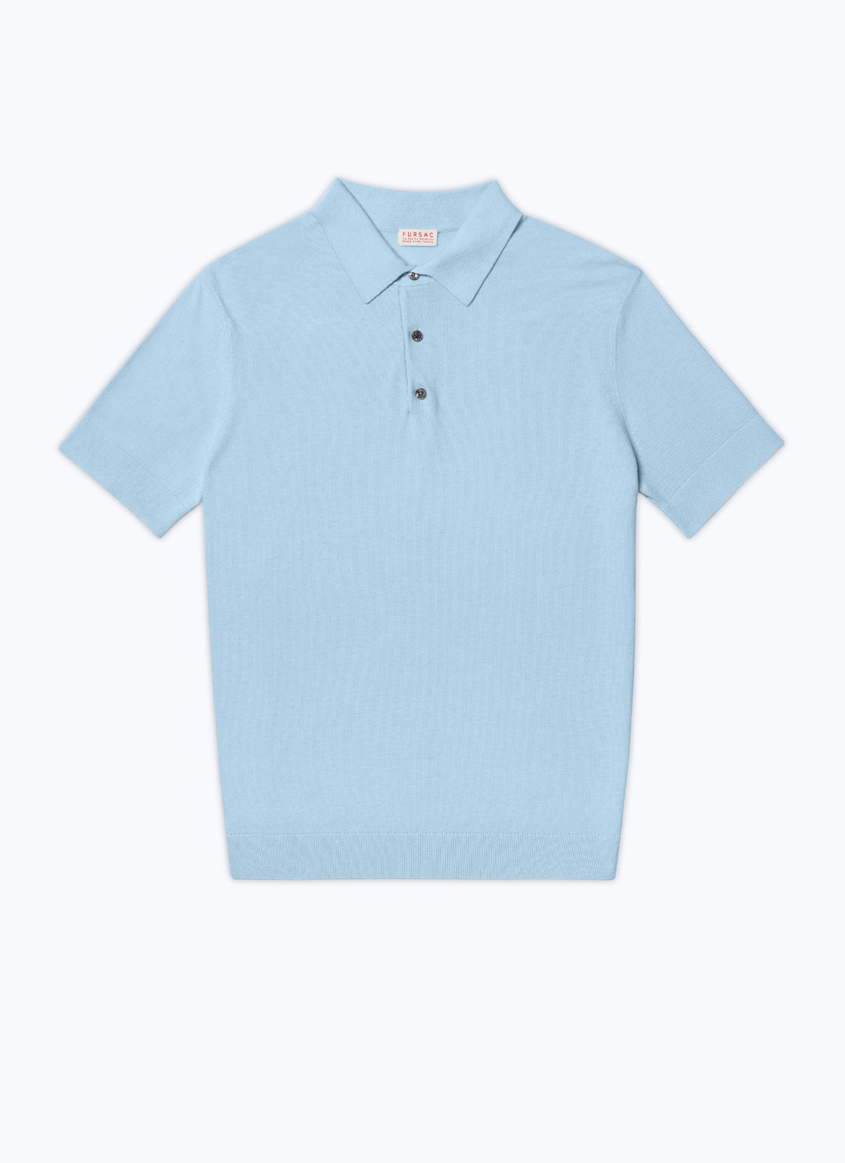 Polo Manches Courtes En Maille Point De Riz - Bleu Pastel