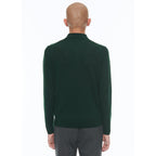 Long-Sleeved Merino Wool Polo Shirt - Forest Green