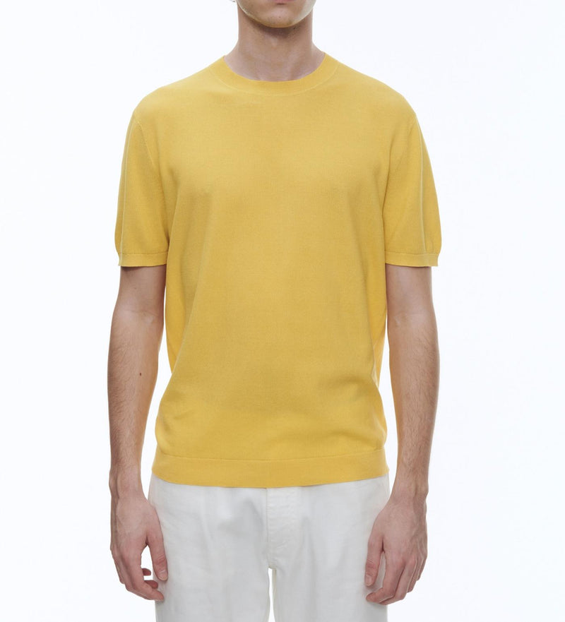 Fursac - Camiseta de algodón mercerizado amarillo