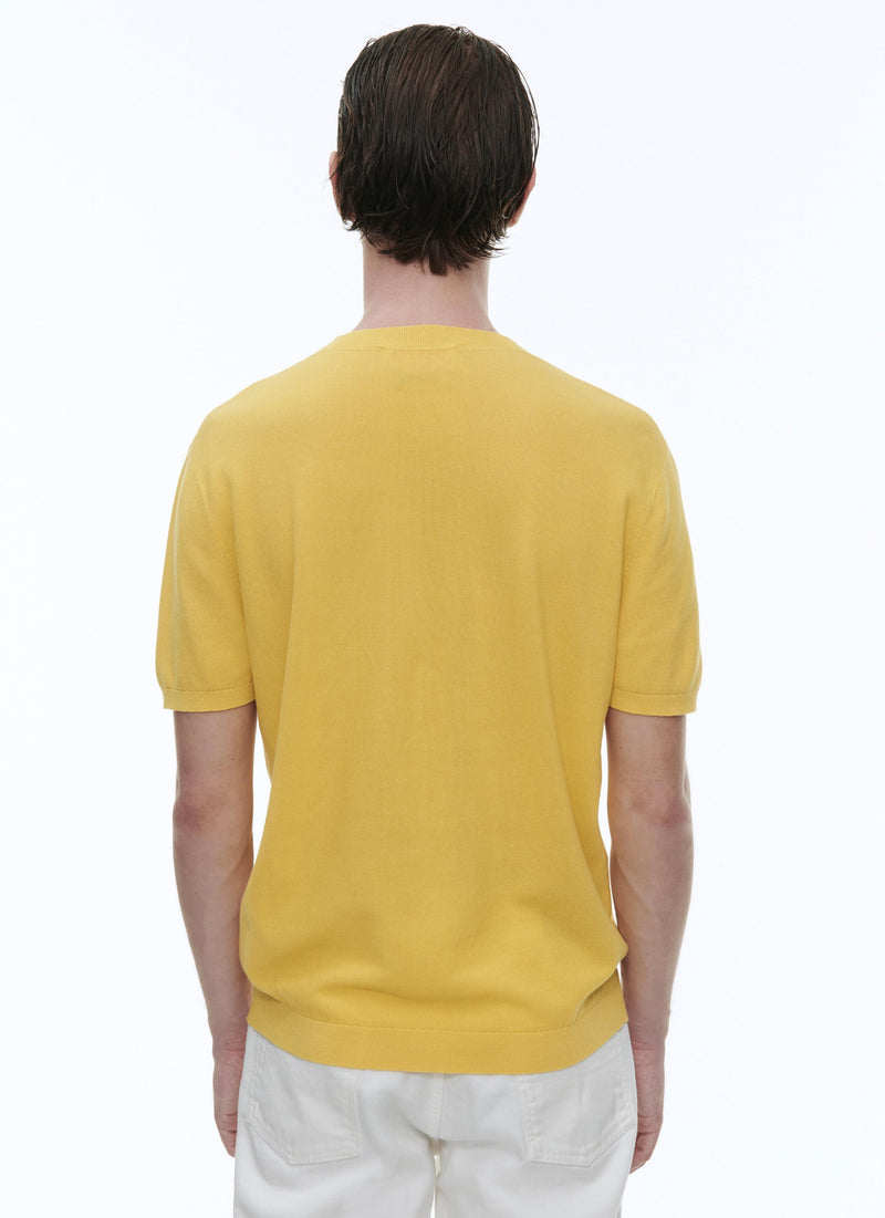 Fursac - Camiseta de algodón mercerizado amarillo