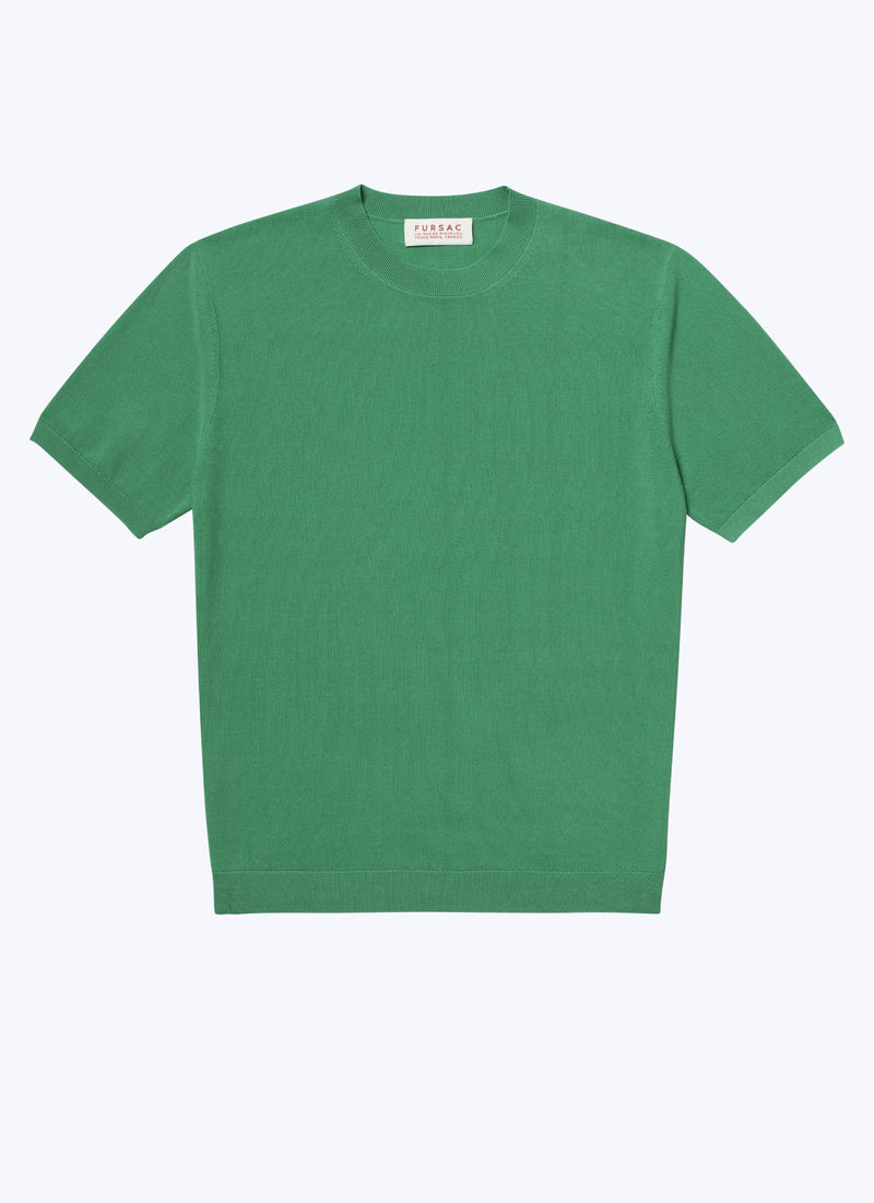 Fursac - Camiseta de algodón mercerizado verde