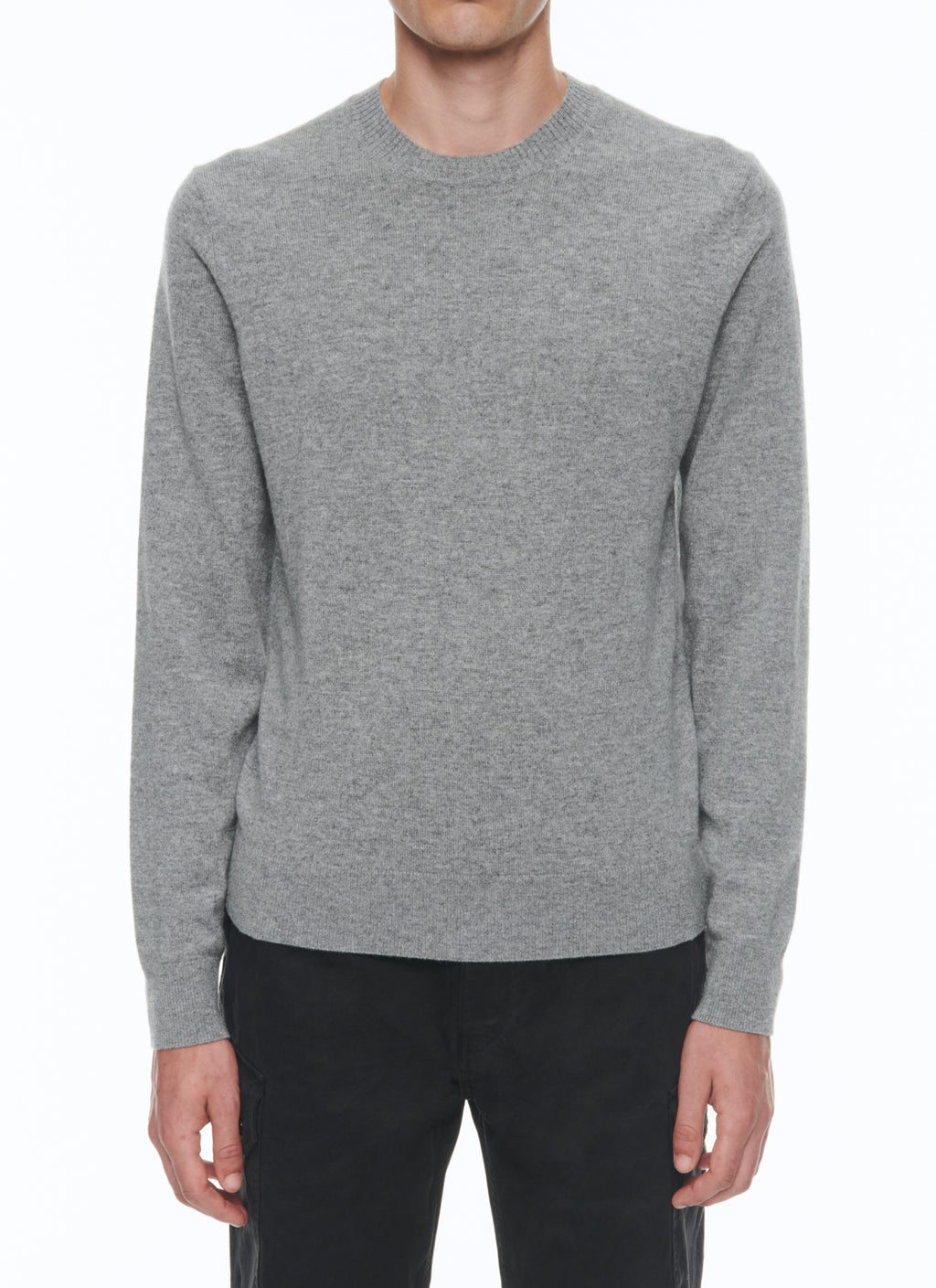 Pull Col Rond En Cachemire - Gris Chiné Moyen