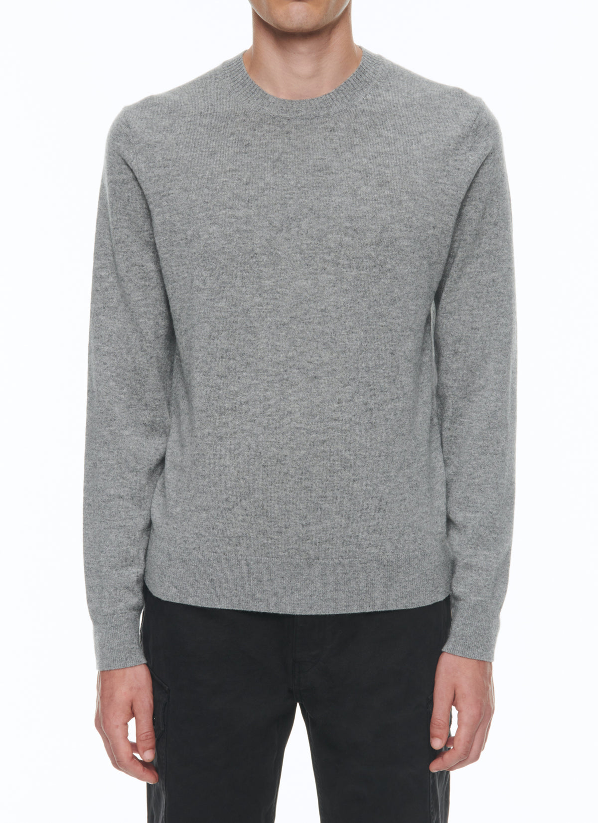 Pull Col Rond En Cachemire - Gris Chiné Moyen