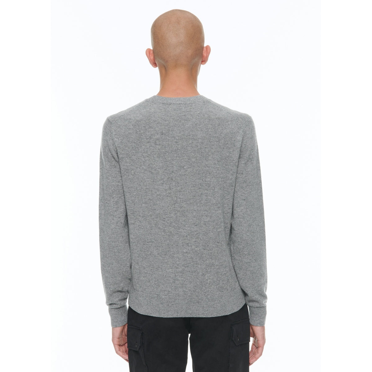 Pull Col Rond En Cachemire - Gris Chiné Moyen