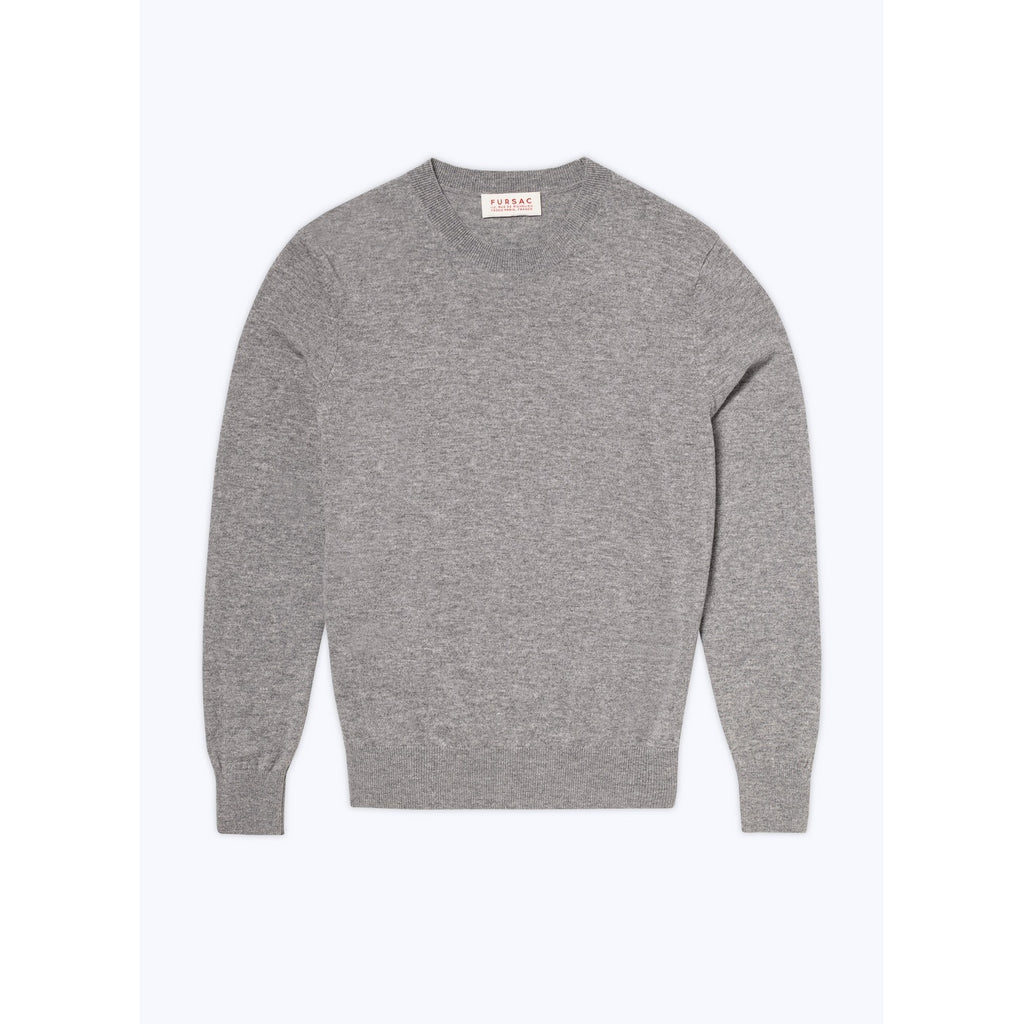 Pull Col Rond En Cachemire - Gris Chiné Moyen