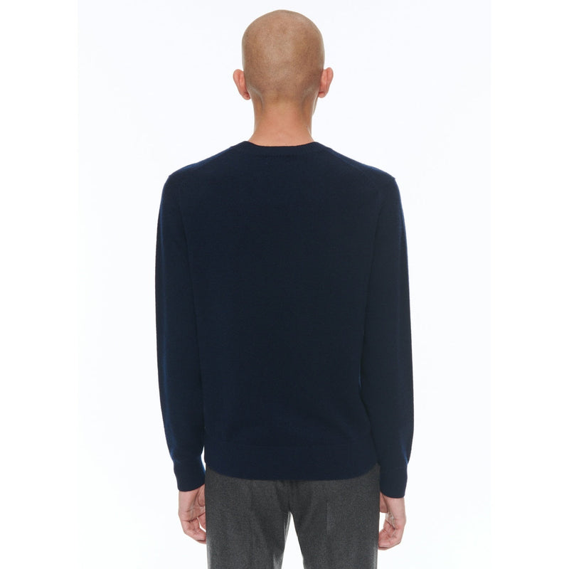 Jersey De Cashmere Con Cuello Redondo - Azul