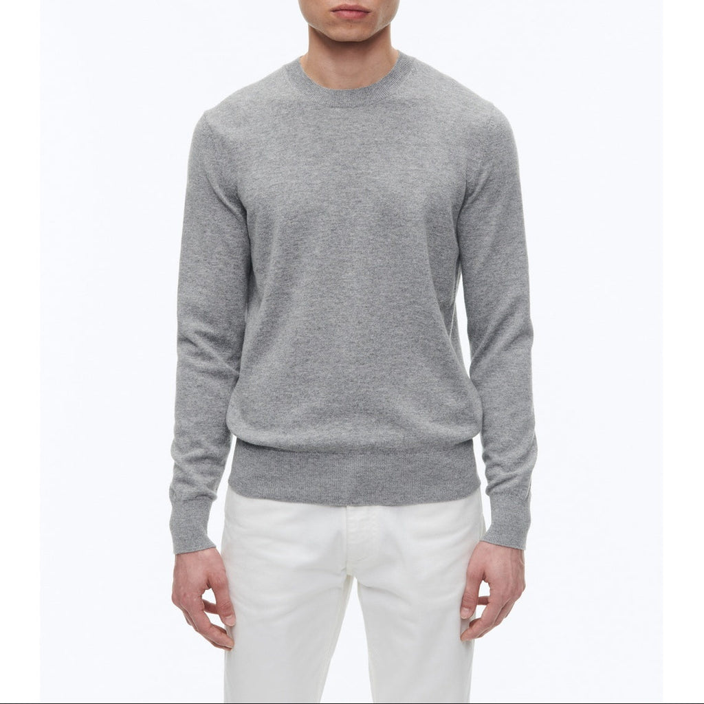 Round Neck Wool And Cashmere Sweater - Pearl Gray