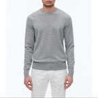 Round Neck Wool And Cashmere Sweater - Pearl Gray