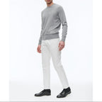 Round Neck Wool And Cashmere Sweater - Pearl Gray