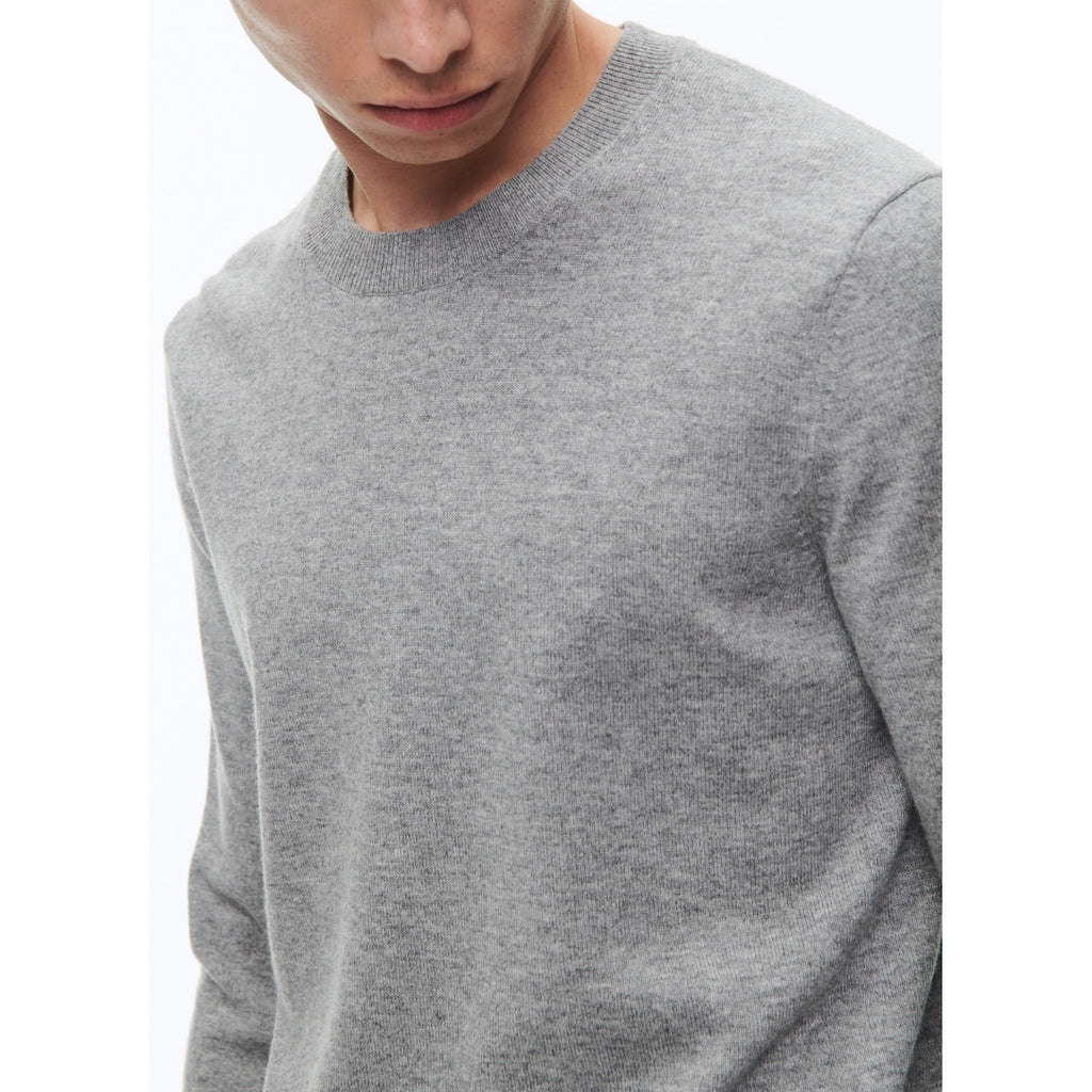 Round Neck Wool And Cashmere Sweater - Pearl Gray