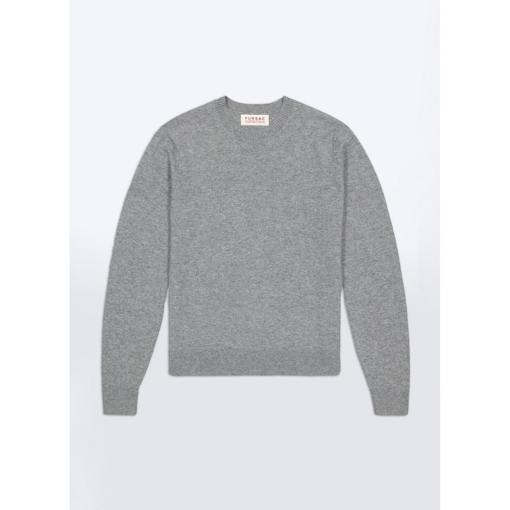Round Neck Wool And Cashmere Sweater - Pearl Gray
