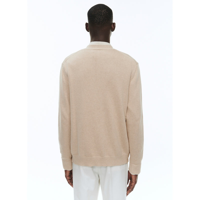 Cardigan Beige En Coton Et Cachemire - Beige