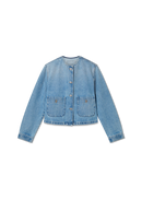 Deia Collarless Jacket - Light Blue - Women