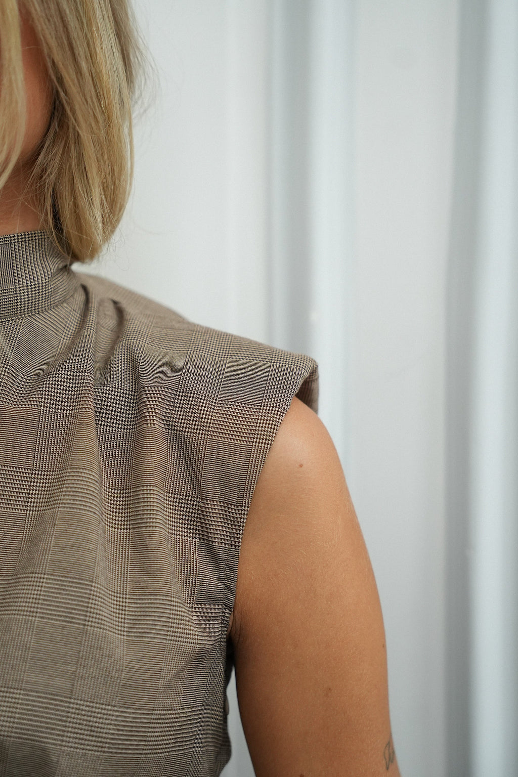 Top a quadri Zola - Taupe